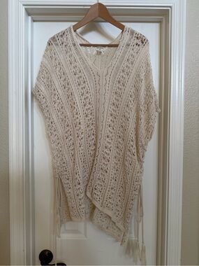 Cost Plus World Market Cheri Ivory Crochet Tunic